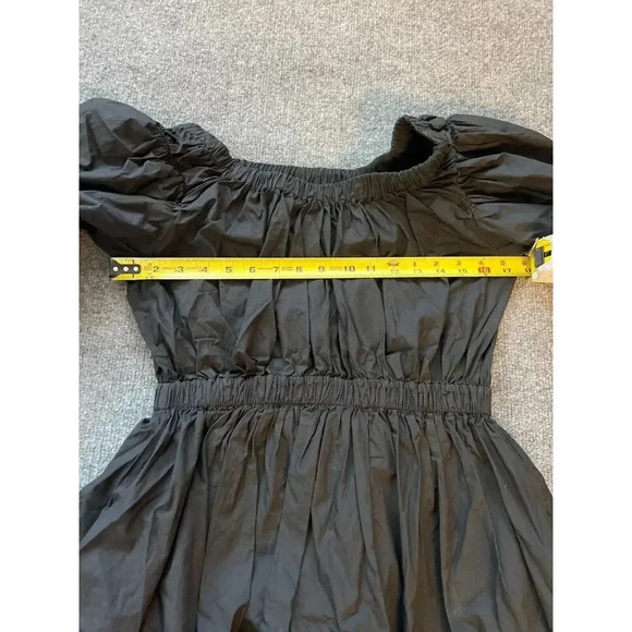 Ulla Johnson Black Noir Martine Elastic Waist Pleated Balloon Mini Dress… - Picture 11 of 14